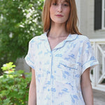 Video of model wearing toile pajama  ::: Model is 5'6" wearing size S ///