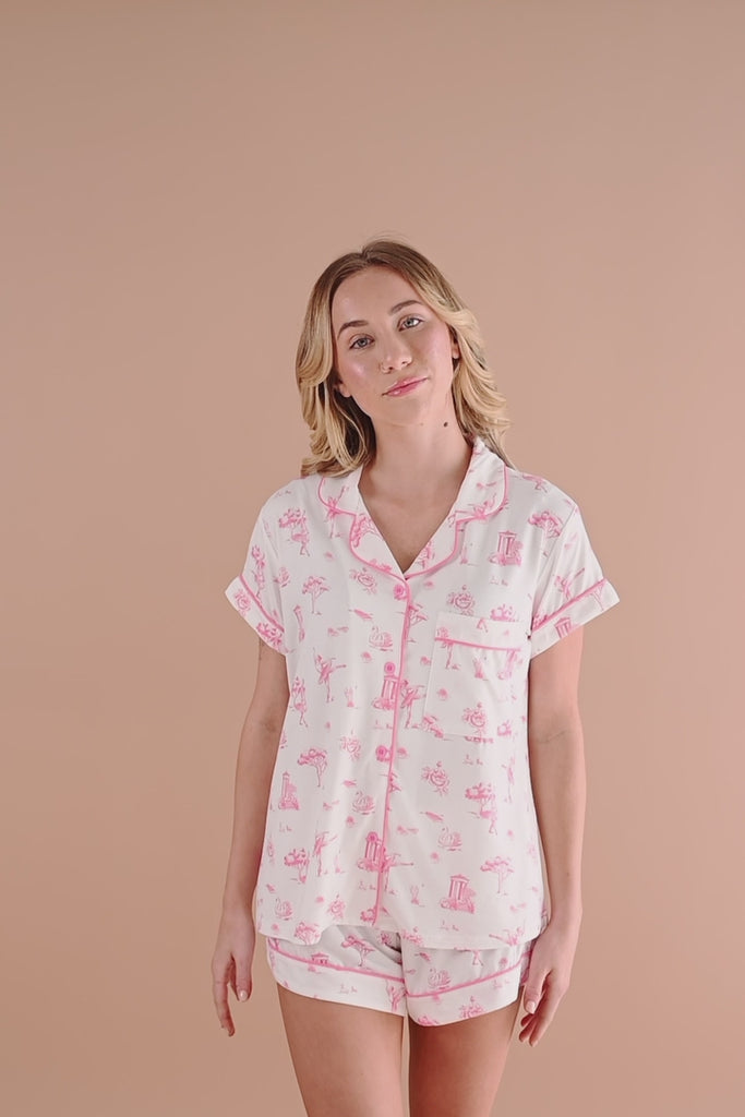 Modeling ballet toile pajama set ::: Model is 5'7" wearing size S ///