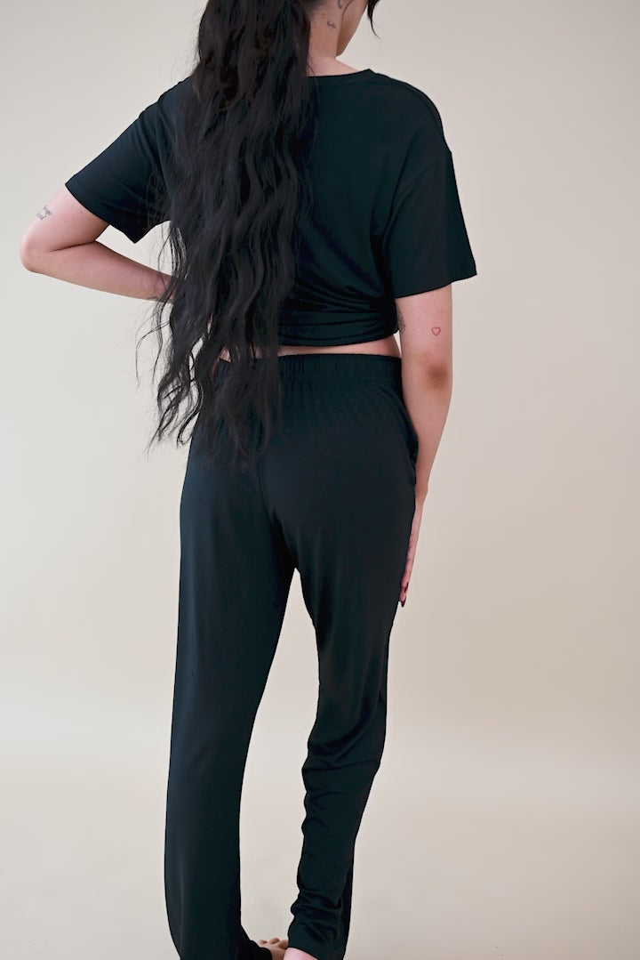 Video of woman modeling Women's Lounge Pants in Midnight